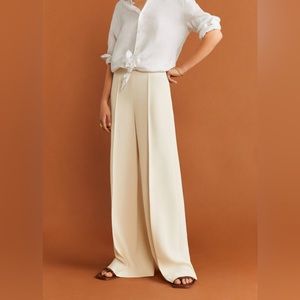 Mango wide leg cream pants size 10. Good condition.